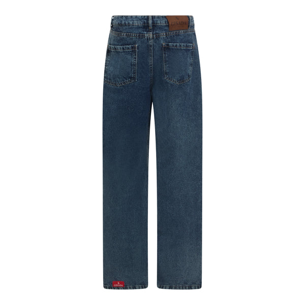 Gisada Wide Leg Denim Jeans With Inside Bottom Label