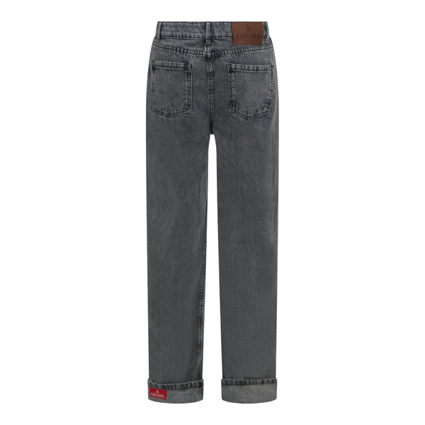 Gisada Wide Leg Denim Jeans With Inside Bottom Label