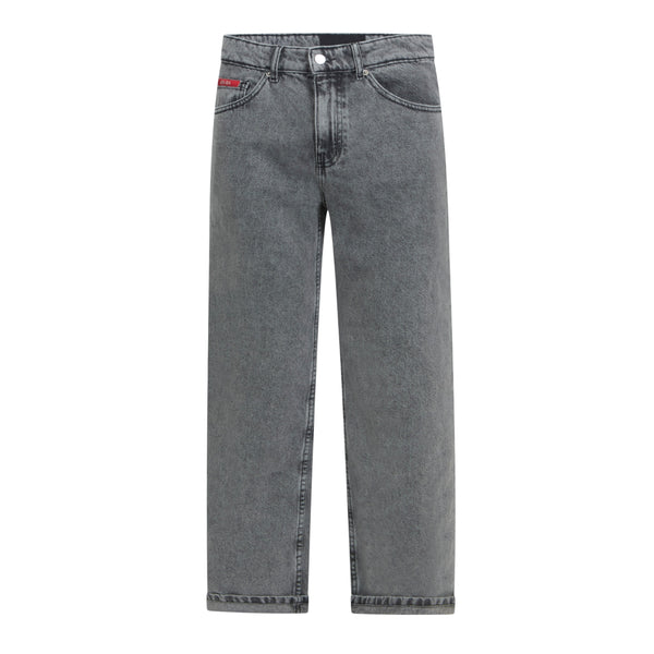 gisada Wide Leg Denim Jeans with Inside Bottom Label