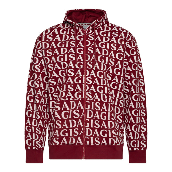 gisada Zip-Up Hoodie in Midweight Cotton with Allover Print