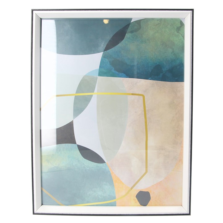 gisela graham Acrylic Framed Print Large - Abstract Geo w Gold