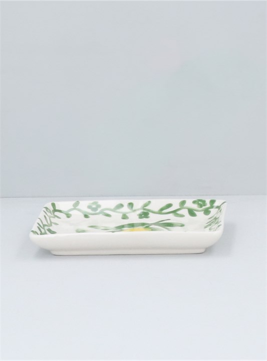 Gisela Graham Artisan Lemon Stoneware Sml Rect. Plate