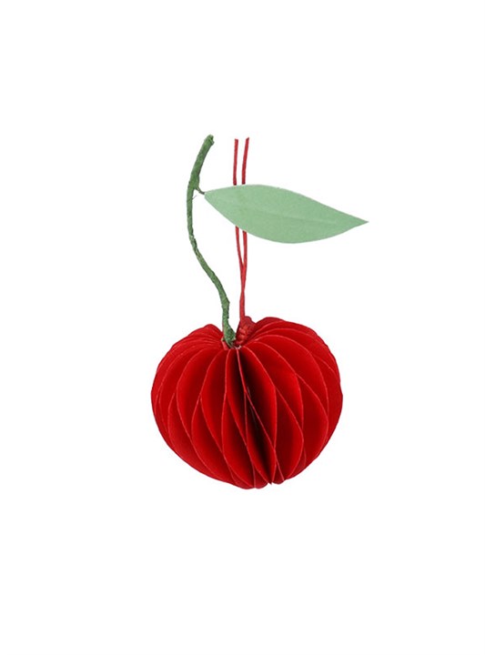 Gisela Graham Box Of 3 Paper Decorations - Honeycomb Cherries