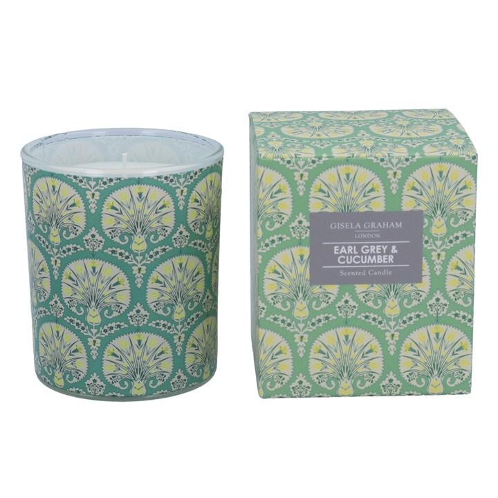 gisela graham Boxed Scented Candle - Green Floral Damask