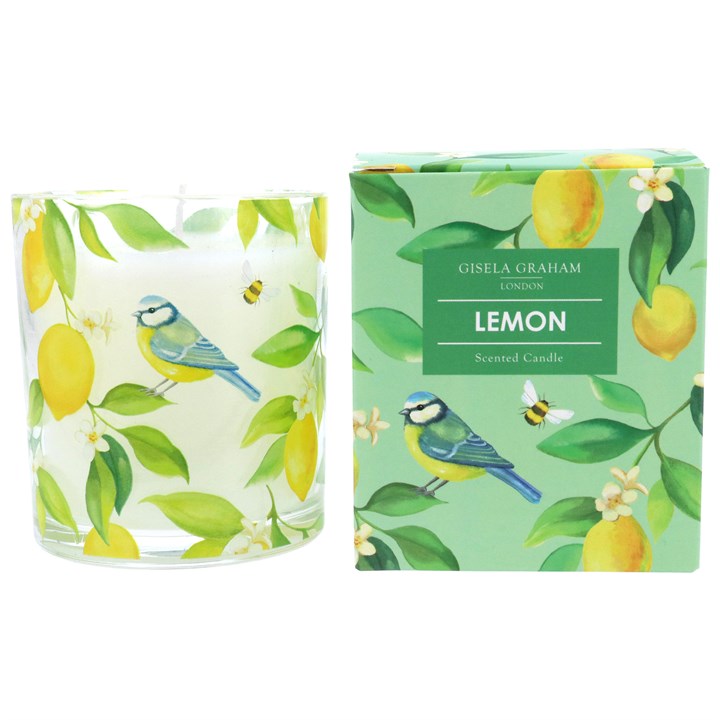 gisela graham Boxed Scented Candle - Lemons & Blue Tits