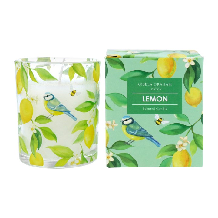 gisela graham Boxed Scented Candle - Lemons & Blue Tits
