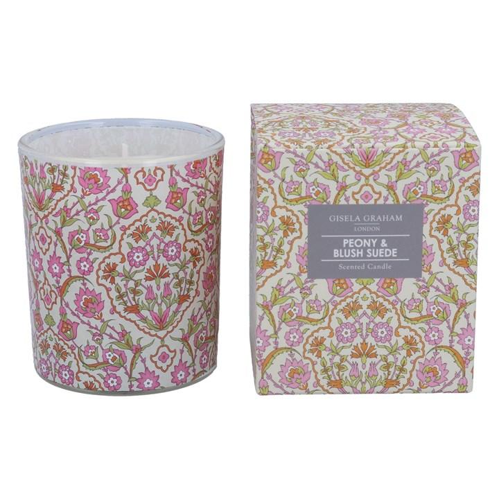 gisela graham Boxed Scented Candle - Pink Floral Damask