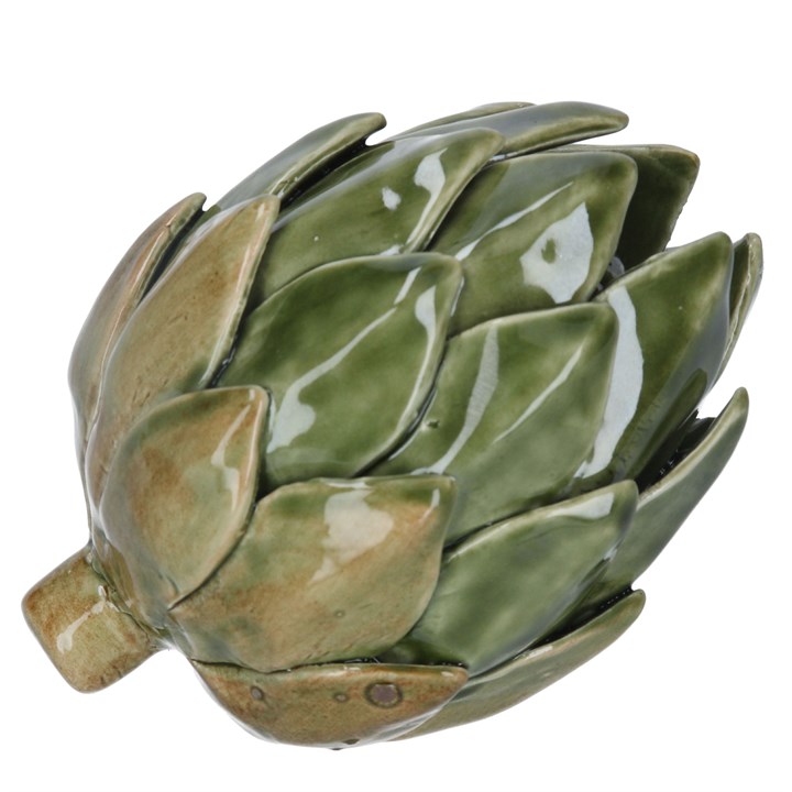 gisela graham Ceramic Ornament - Antiqued Green Artichoke