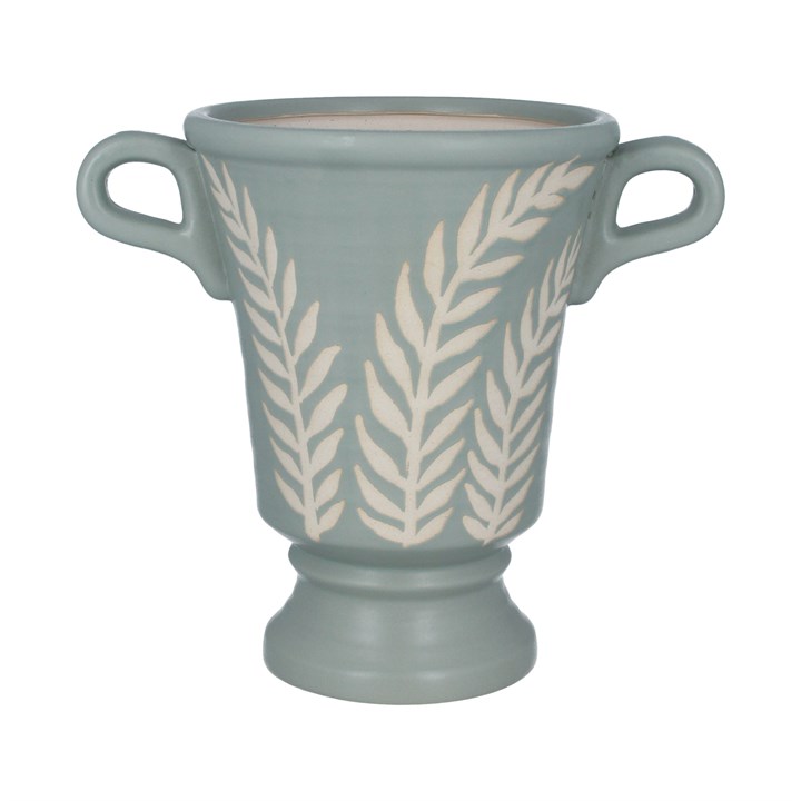 gisela graham Ceramic Ornament - Duck Egg Laurel Urn Small