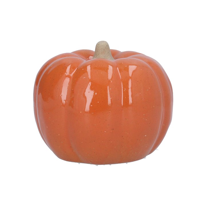 gisela graham Ceramic Ornament - Orange Pumpkin Large