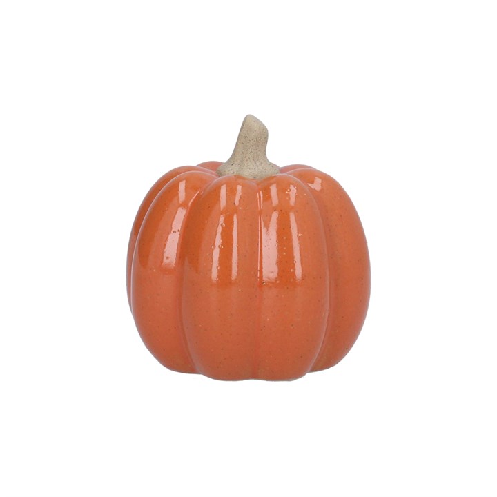gisela graham Ceramic Ornament - Orange Pumpkin Small