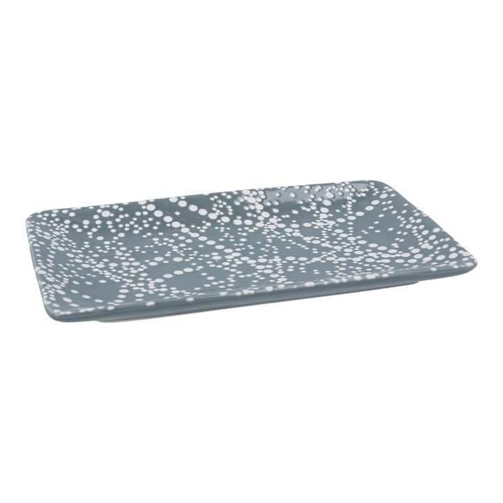 gisela graham Ceramic Trinket Dish - Dark Grey Spotty