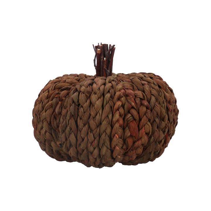 gisela graham Cornhusk Ornament - Brown Pumpkin Small
