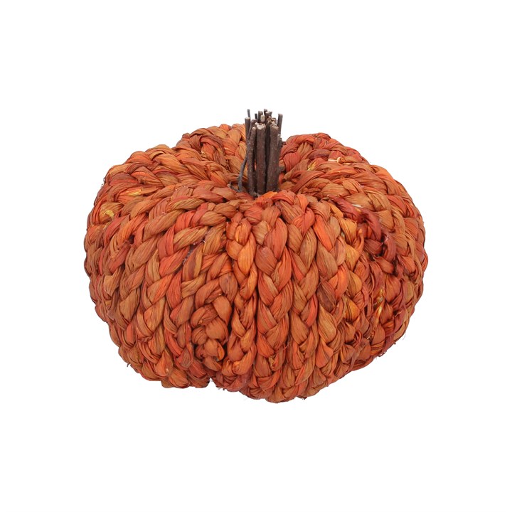 gisela graham Cornhusk Ornament - Orange Pumpkin Small