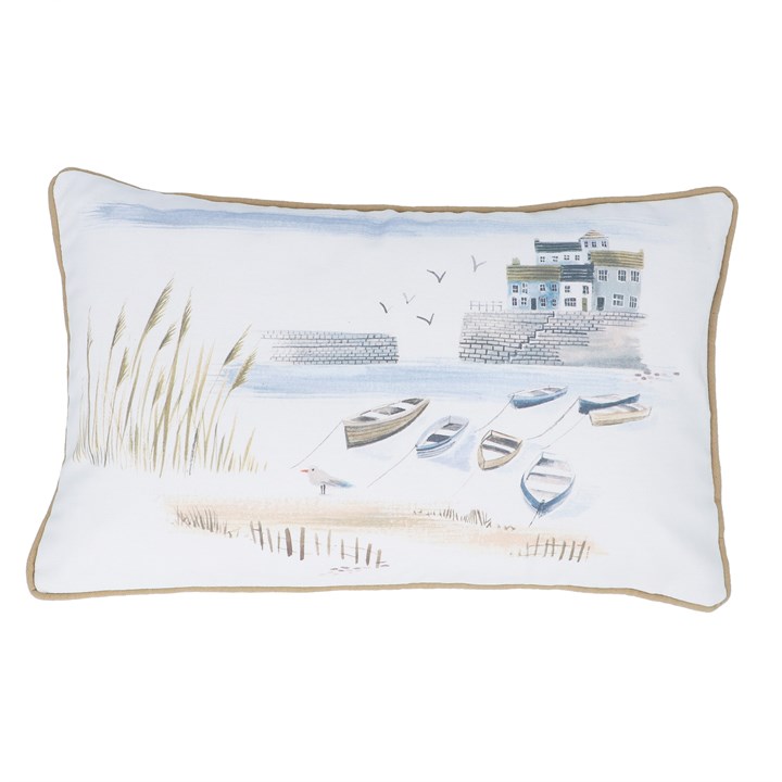 gisela graham Cotton Cushion - Harbour Rectangle with Pad