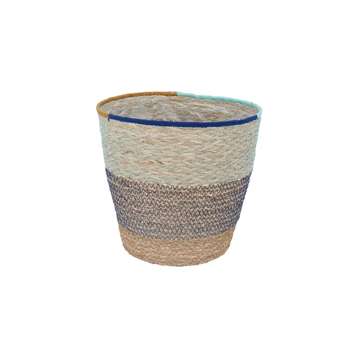 gisela graham Basket - Small Blue & Natural Woven