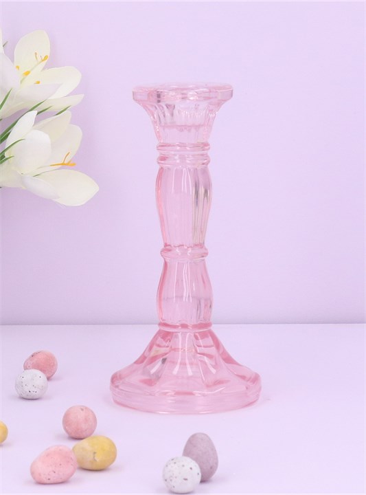 Gisela Graham Candlestick - Pastel Pink