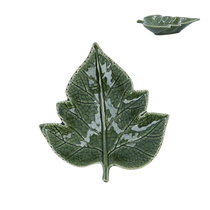gisela graham Ceramic Dish - Green Grape Leaf