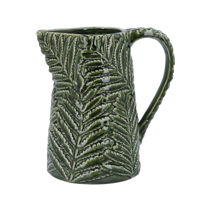 gisela graham Ceramic Jug - Green Fern