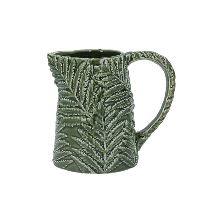 gisela graham Ceramic Jug - Green Fern