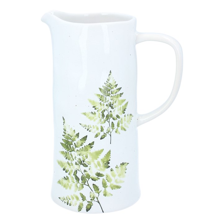 gisela graham Ceramic Jug - White Fern