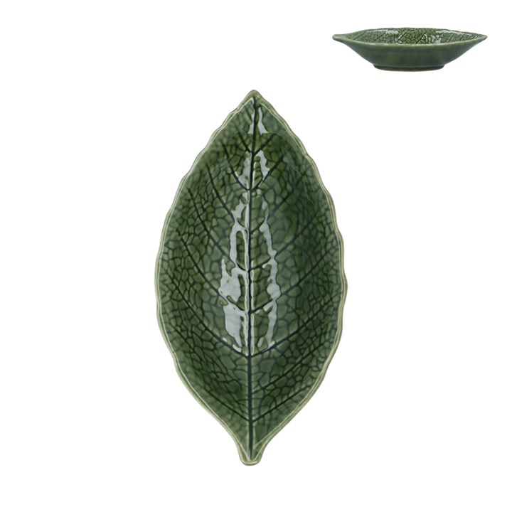 gisela graham Ceramic Mini Dish - Green Leaf Mini