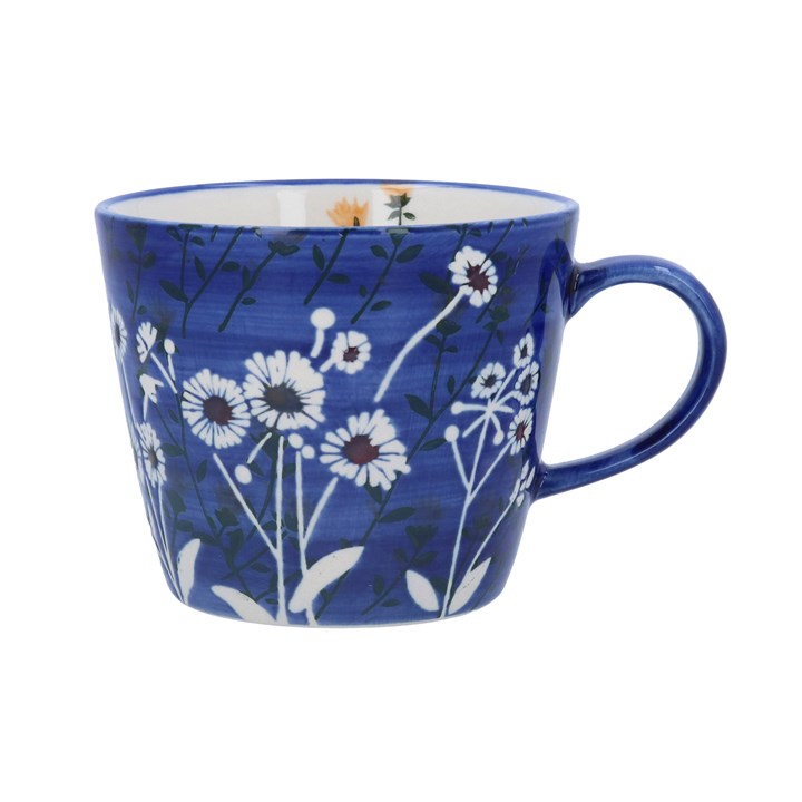 gisela graham Ceramic Mug 12.5cm - Navy Wild Daisy