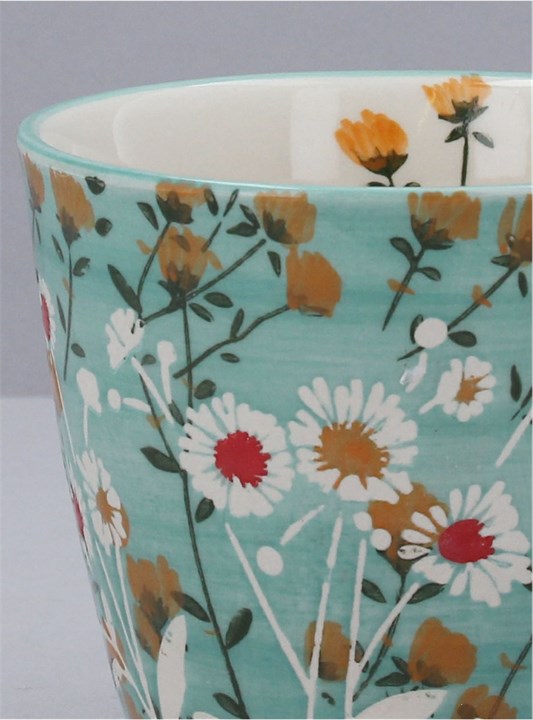 Gisela Graham Ceramic Mug - Blue Wild Daisy