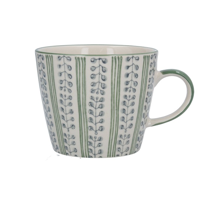 gisela graham Ceramic Mug - Green Stripe Berry