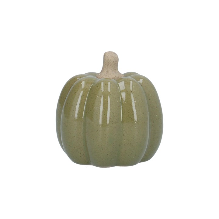 gisela graham Ceramic Ornament - Green Pumpkin Small
