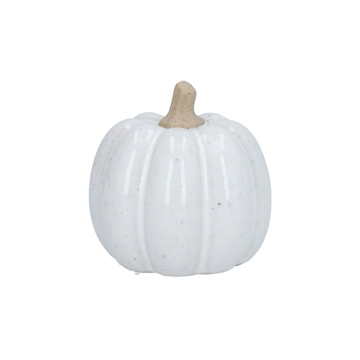 gisela graham Ceramic Ornament - White Pumpkin Small