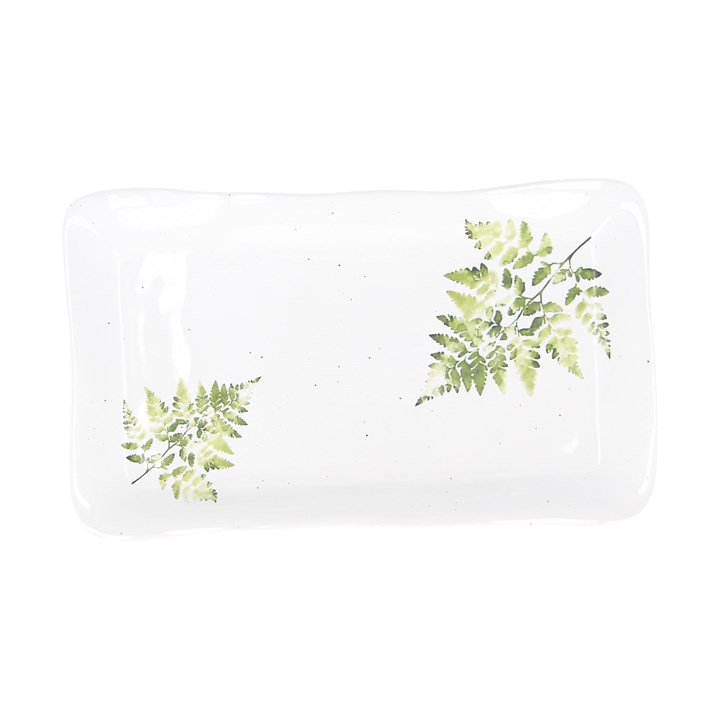 gisela graham Ceramic Platter - White Fern