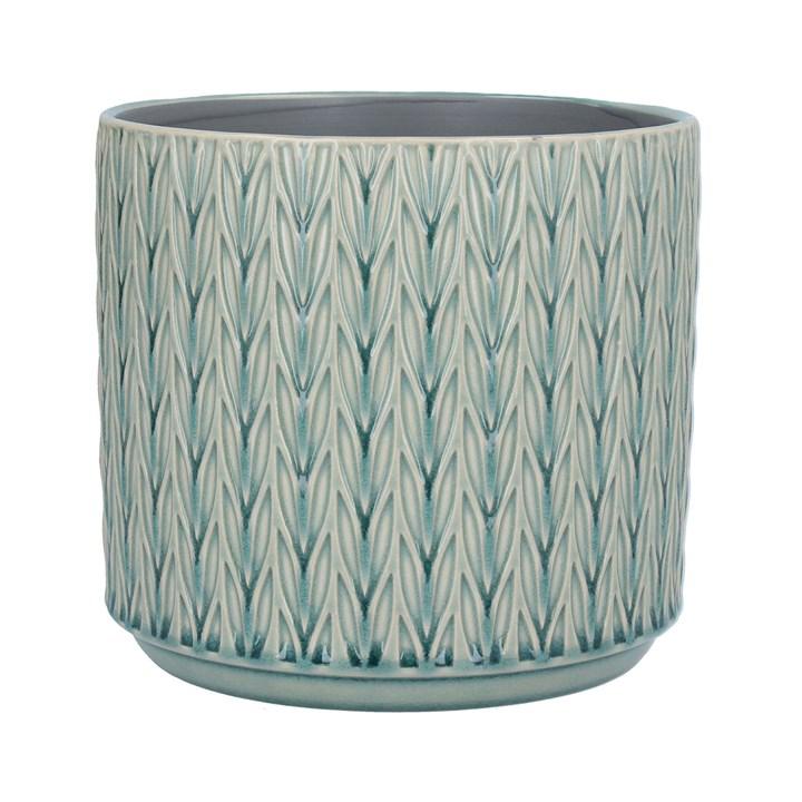 gisela graham Ceramic Pot Cover - Blue Staghorn