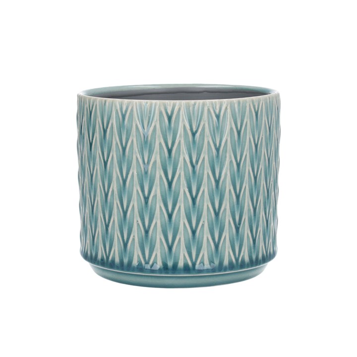 gisela graham Ceramic Pot Cover - Blue Staghorn