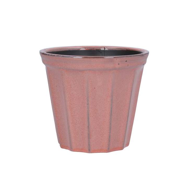 gisela graham Ceramic Pot Cover - Coral Ribbed