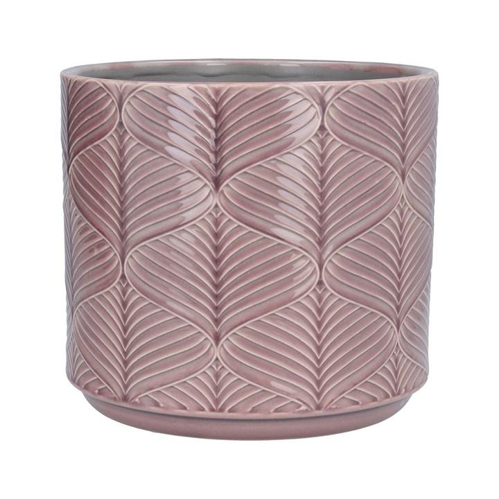 gisela graham Ceramic Pot Cover - Dusky Mauve Wavy