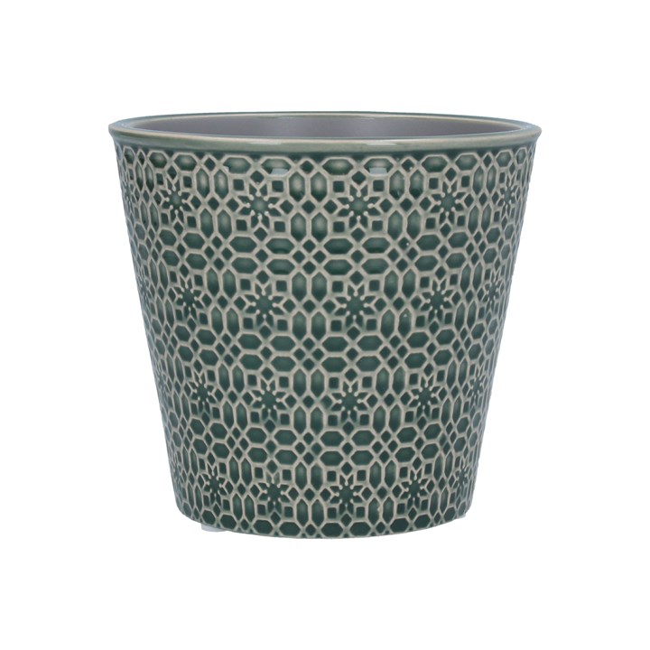 gisela graham Ceramic Pot Cover - Green Mosaic