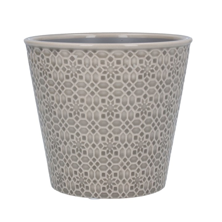 gisela graham Ceramic Pot Cover - Grey Mosaic