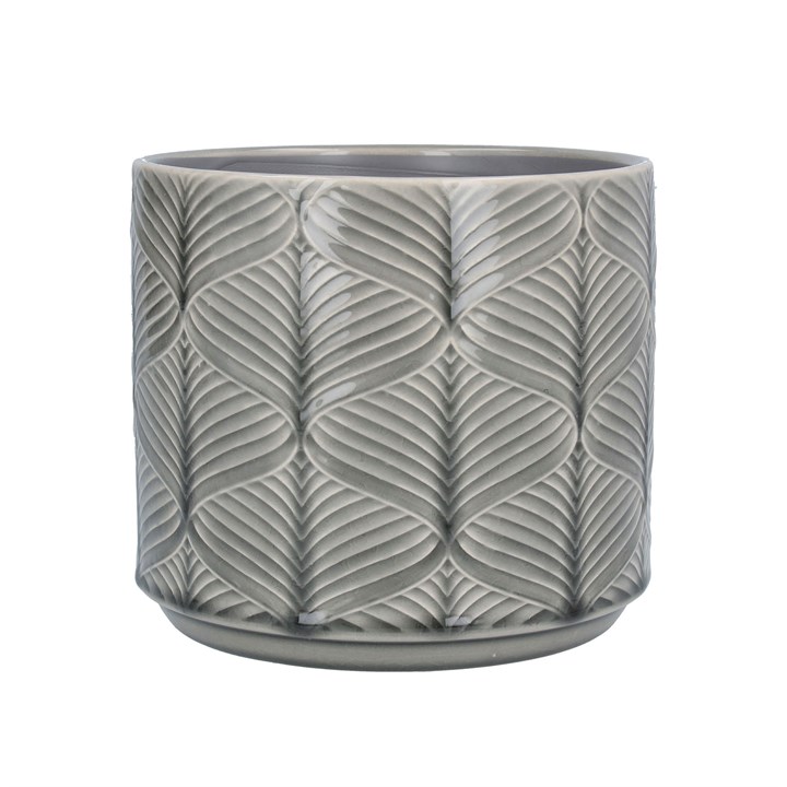 gisela graham Ceramic Pot Cover - Grey Wavy