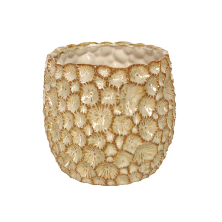 gisela graham Ceramic Pot Cover - Natural Crater