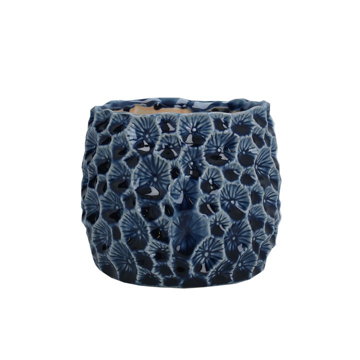 gisela graham Ceramic Pot Cover - Navy Crater