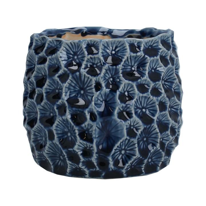 gisela graham Ceramic Pot Cover - Navy Crater