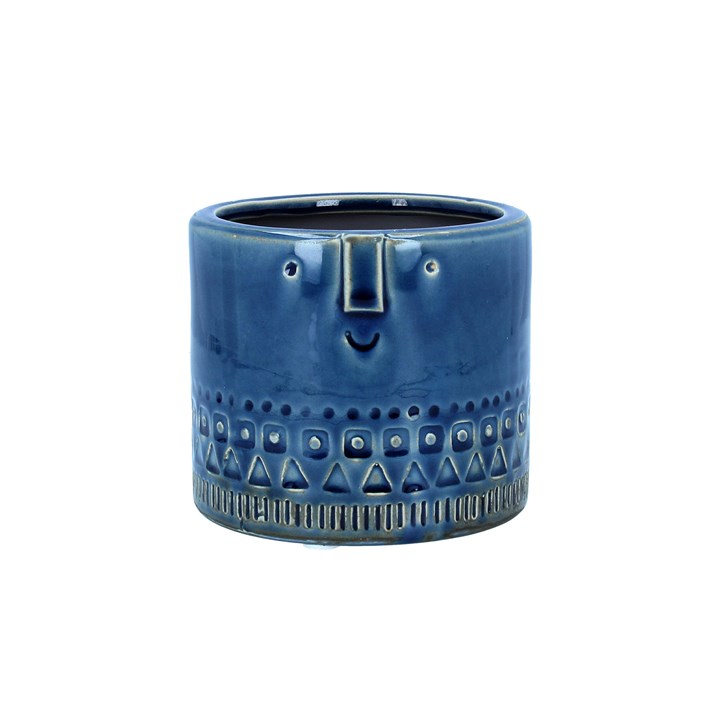 gisela graham Ceramic Pot Cover - Navy Face