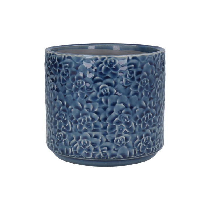 gisela graham Ceramic Pot Cover - Navy Succulents