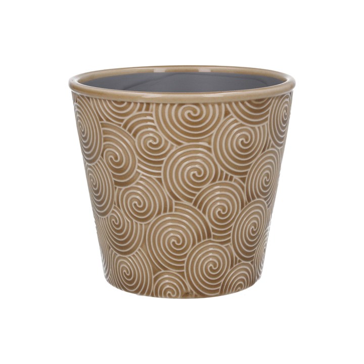 gisela graham Ceramic Pot Cover - Sand Spiral