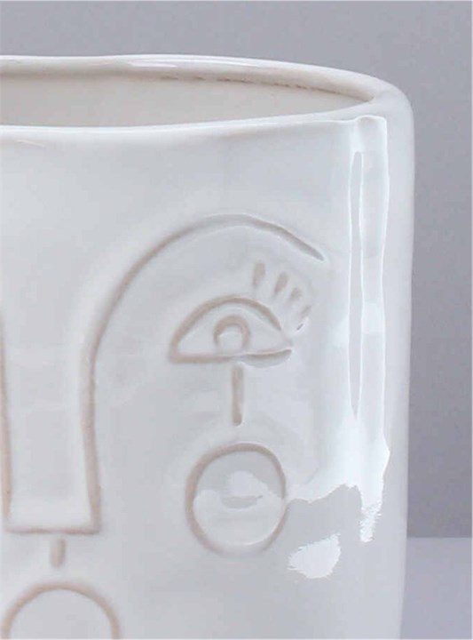 Gisela Graham Ceramic Pot Cover - White Profile