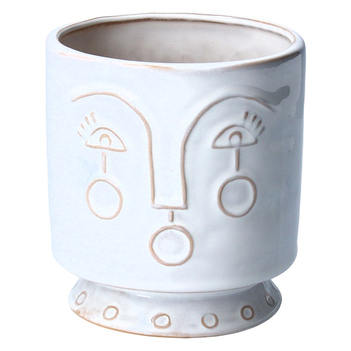 gisela graham Ceramic Pot Cover - White Profile