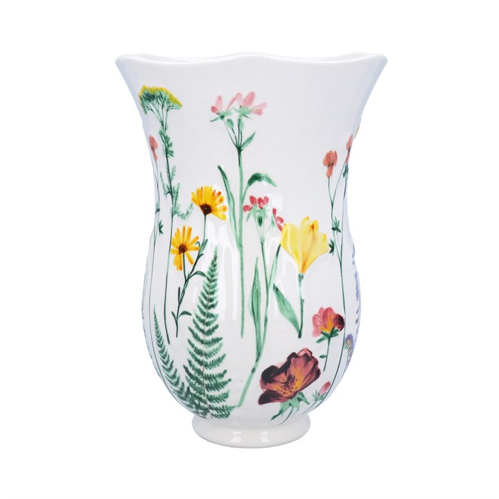 gisela graham Ceramic Vase - Tall Fluted Floral