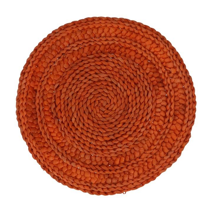 gisela graham Cornhusk Woven Placemat - Orange Round