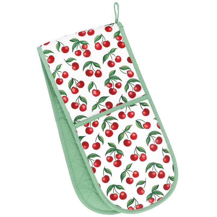gisela graham Cotton Oven Gloves - Cherries